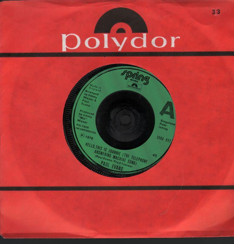 Paul Evans-Hello, This Is Joannie -7" Vinyl